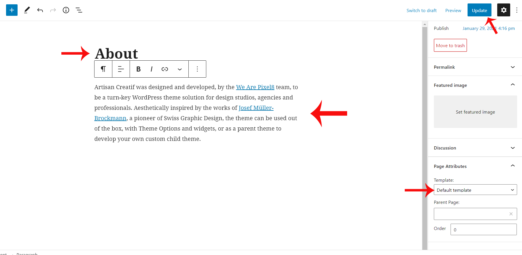 Artisan Creatif WordPress Theme Documentation