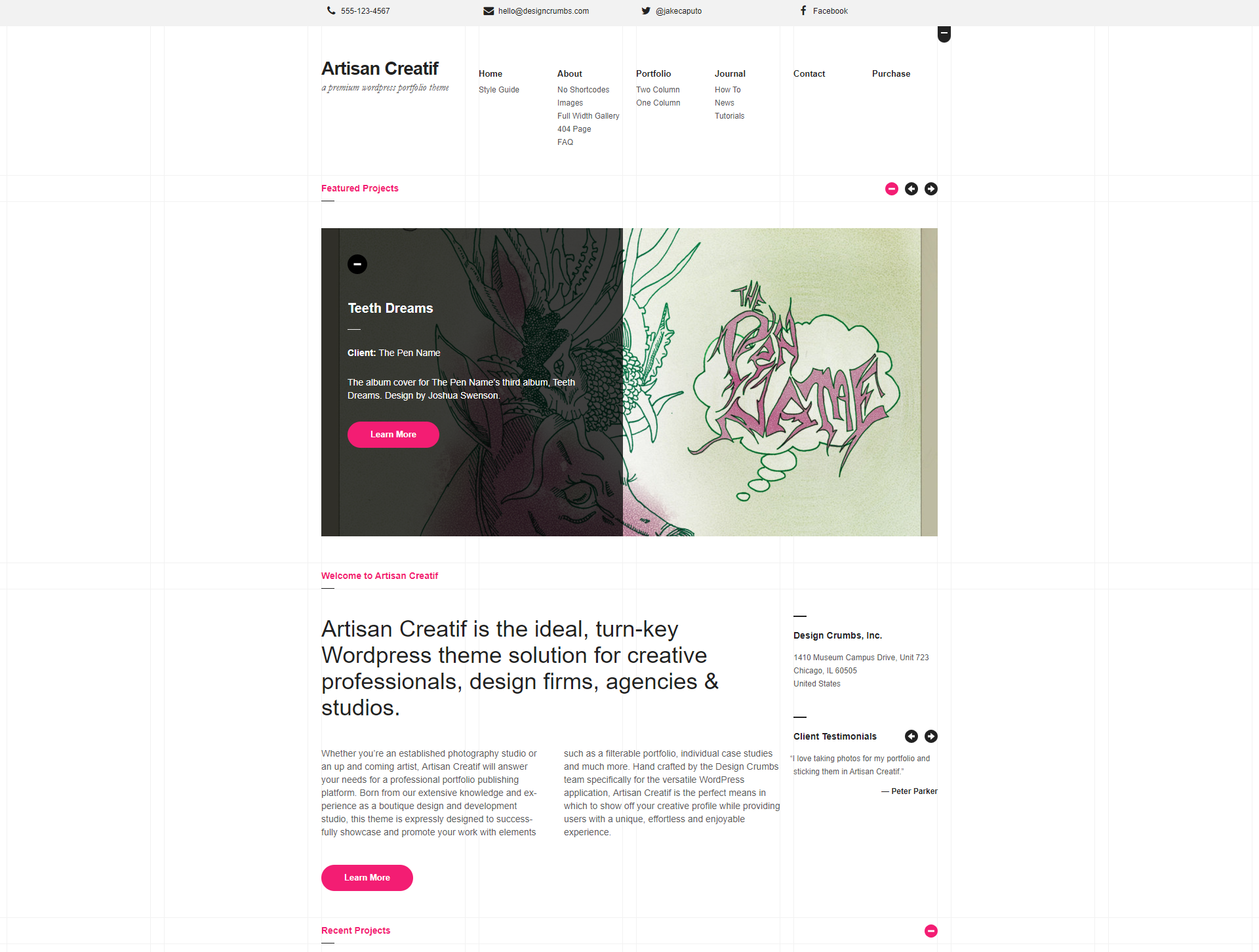 Artisan Creatif WordPress Theme Documentation