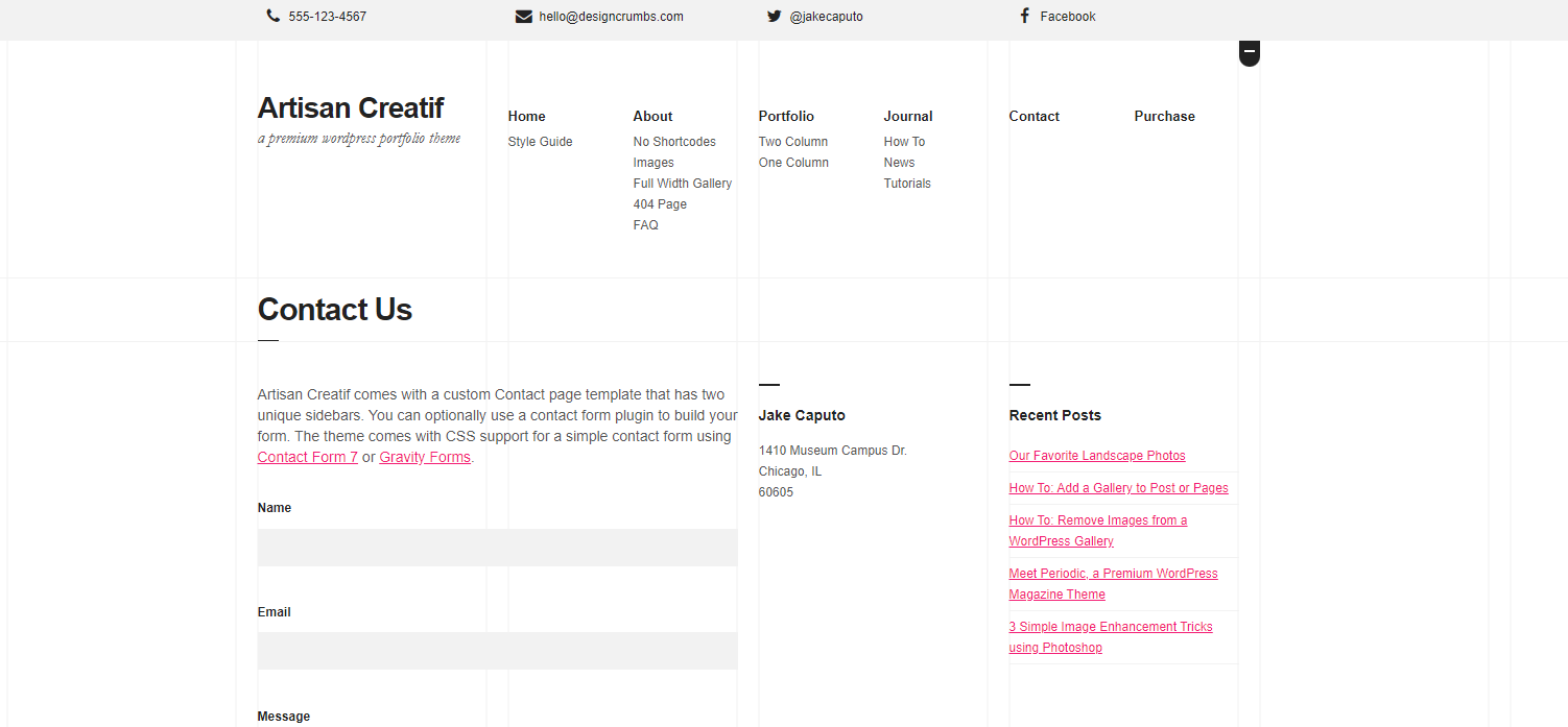 Artisan Creatif WordPress Theme Documentation
