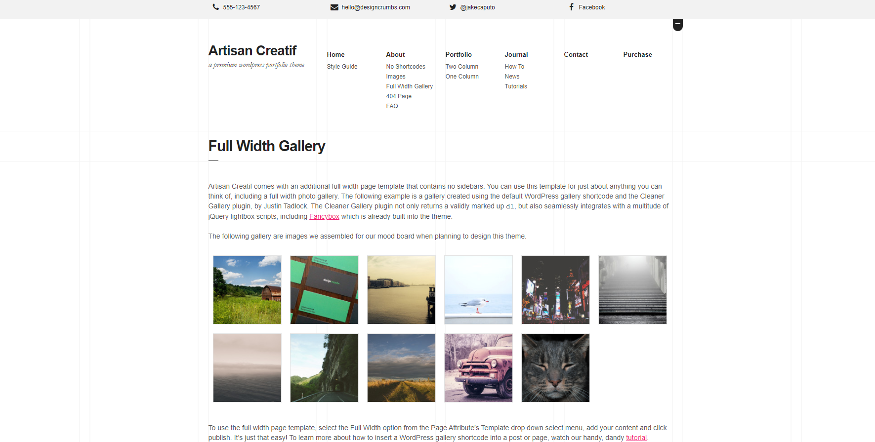 Artisan Creatif WordPress Theme Documentation