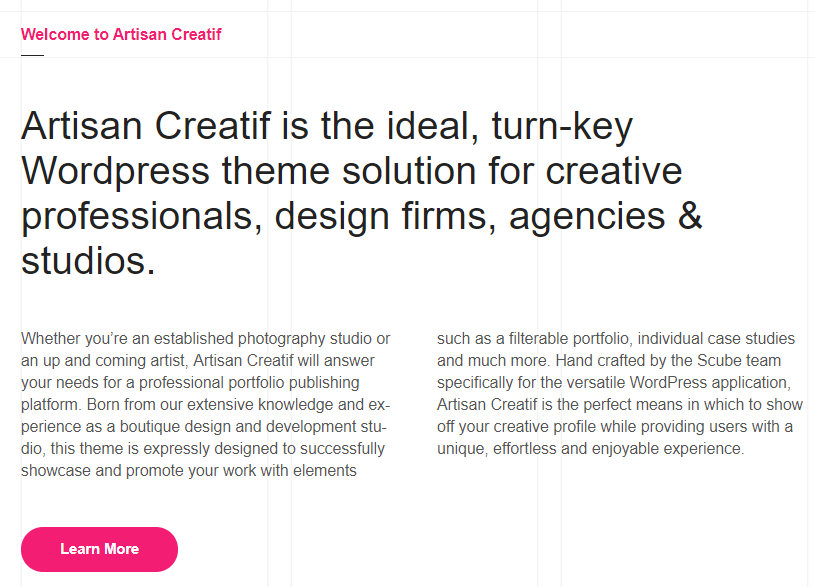 Artisan Creatif WordPress Theme Documentation